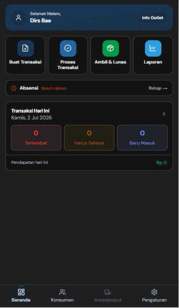 Klinzy Laundry Dashboard